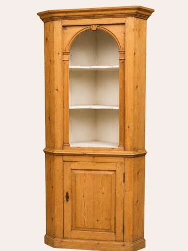 Victorian pine corner cupboard