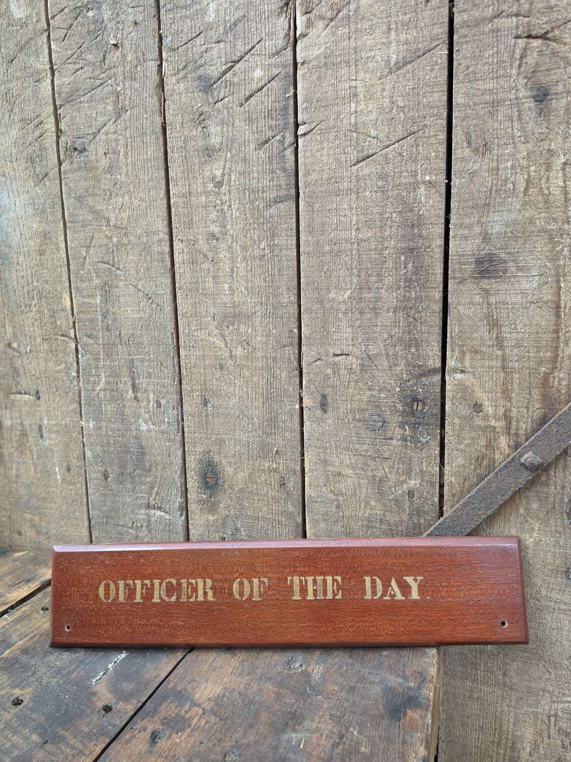 Vintage Royal Navy Association “Officer of the Day” wooden sign
