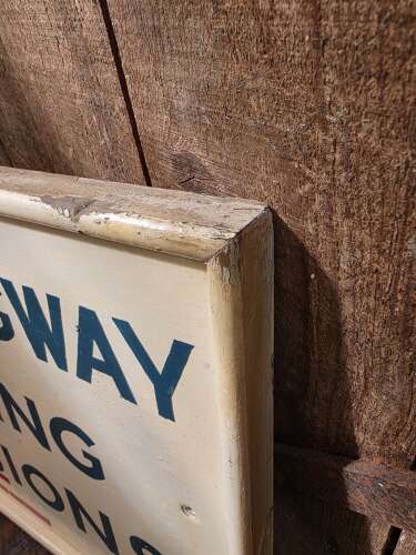 Vintage Royal Naval Association “No Gangway During Divisions” wooden sign