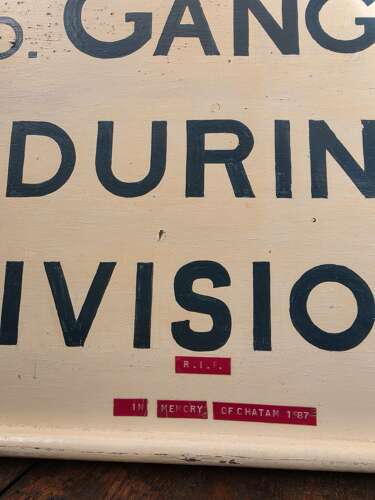 Vintage Royal Naval Association “No Gangway During Divisions” wooden sign