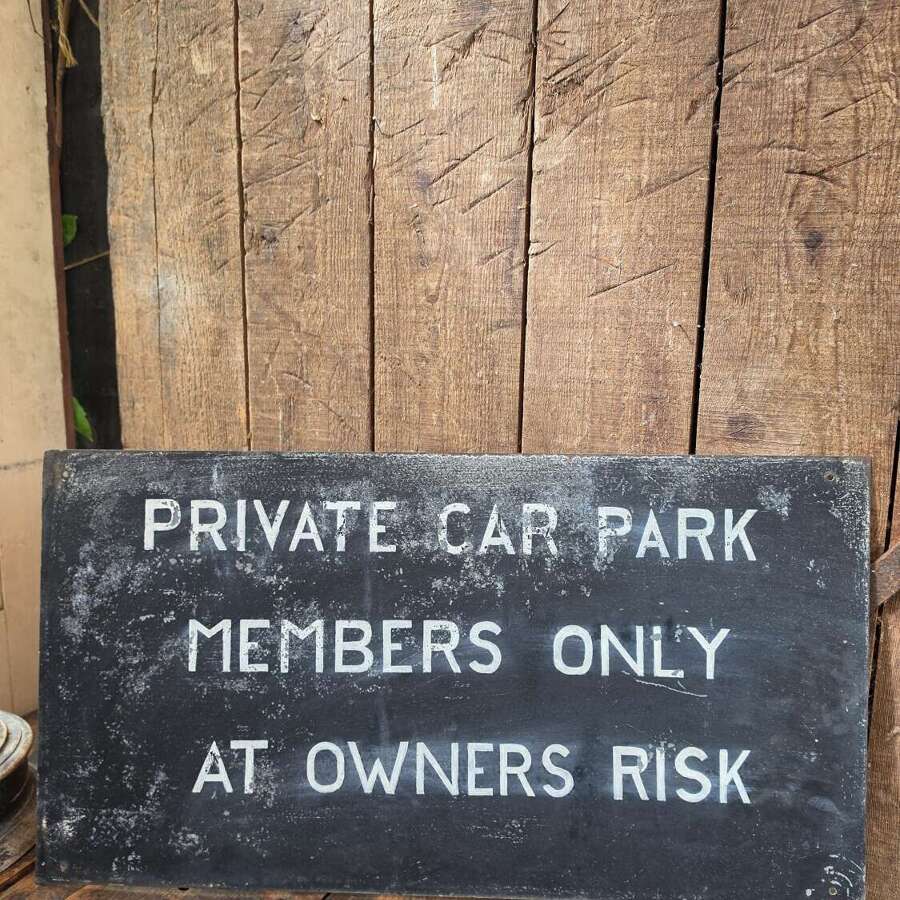 Vintage Royal Naval Association &ldquo;Private Car Park&rdquo; metal sign