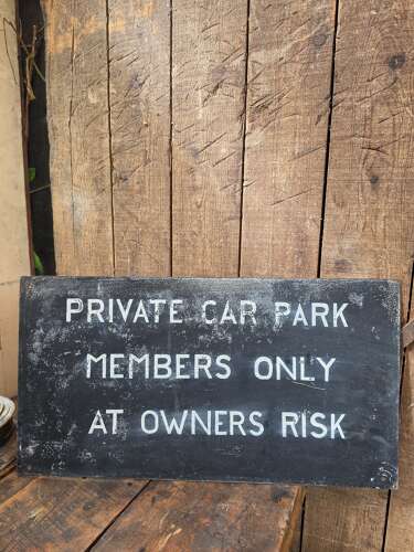 Vintage Royal Naval Association “Private Car Park” metal sign