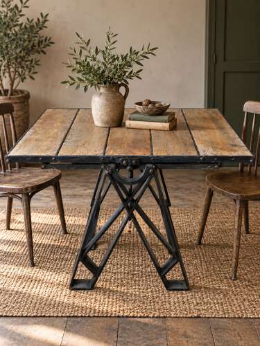 Metamorphic industrial table & shelving unit