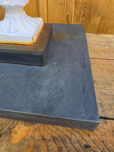 Vintage cast iron urn on slate base