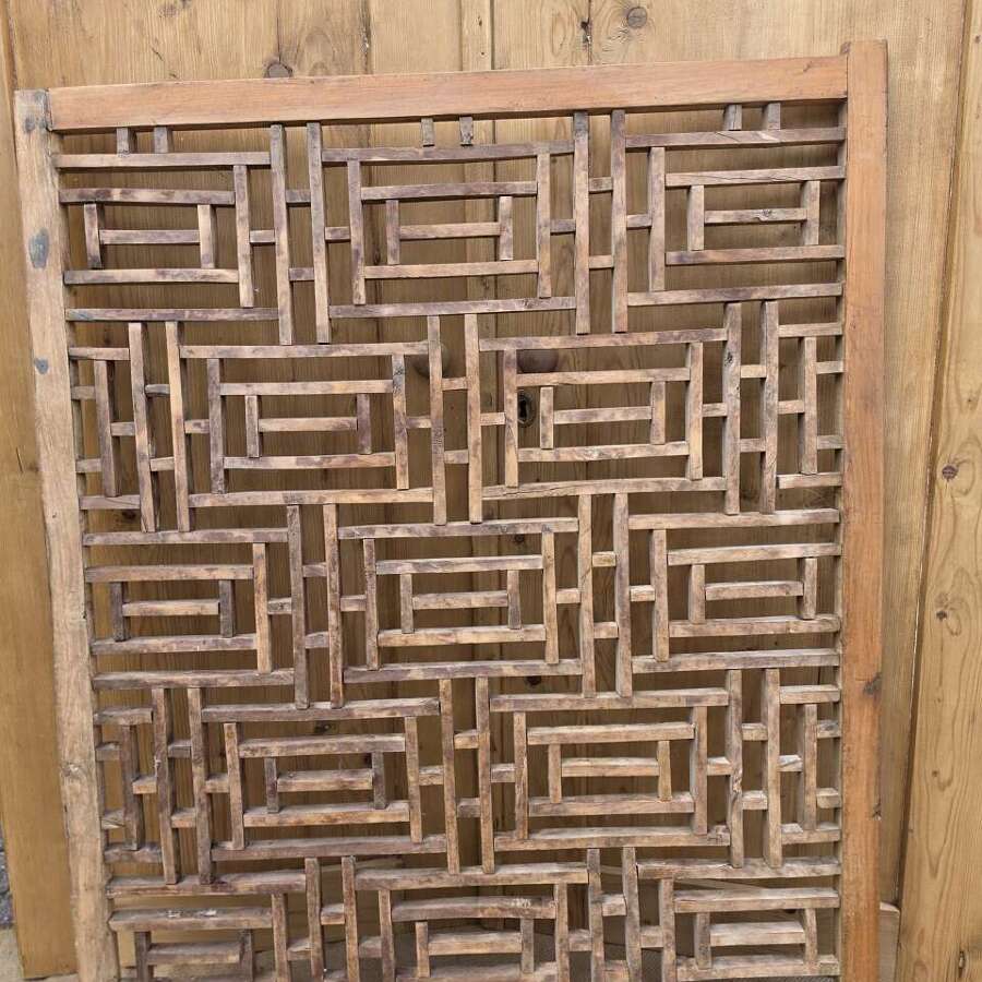 Large vintage Chinese wooden fretwork panel