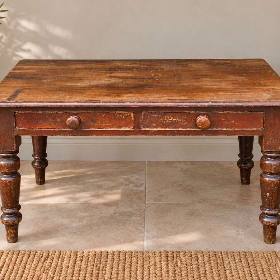 Victorian pine desk