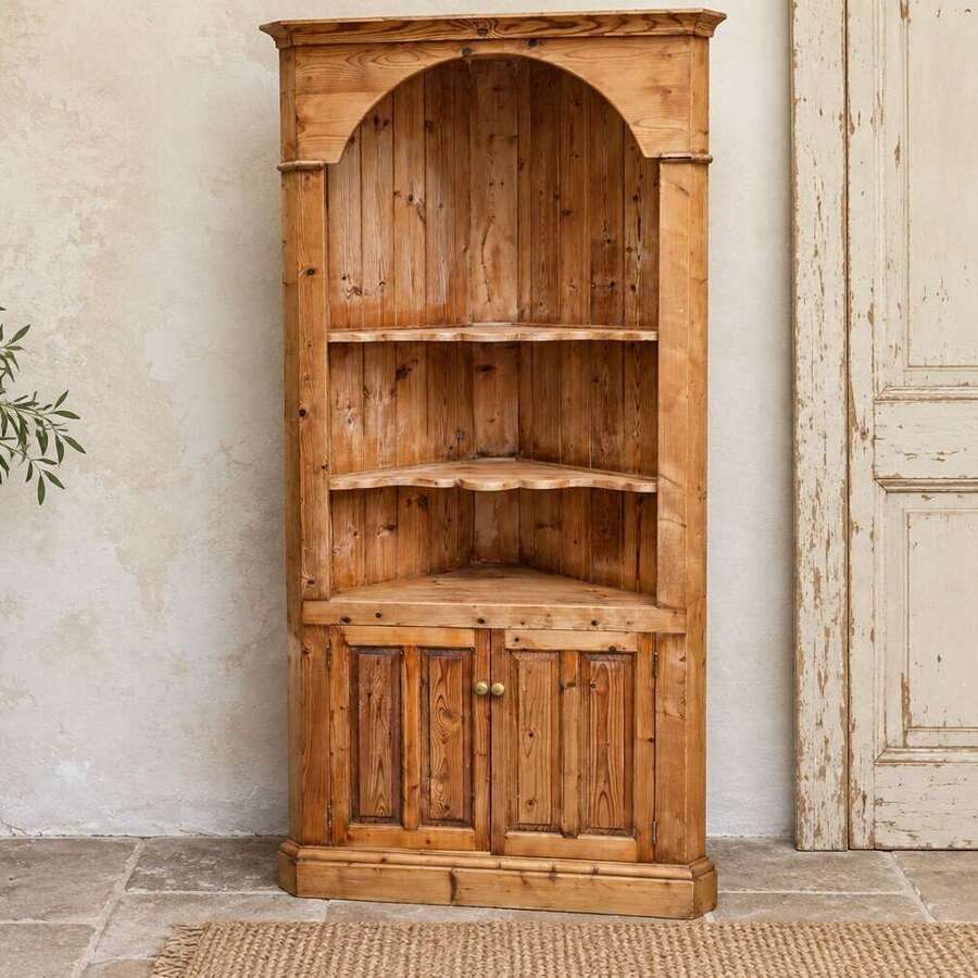 Pine corner cupboard