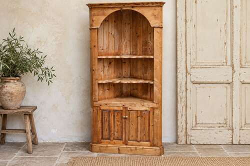 Pine corner cupboard